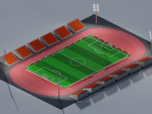 Football Soccer stadium Low-poly 3D Model