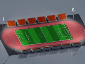 Football Soccer stadium Low-poly 3D Model