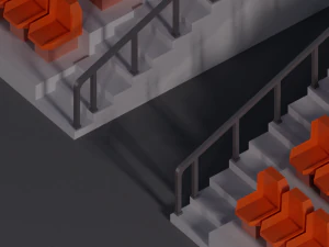 Football Soccer stadium Low-poly 3D Model