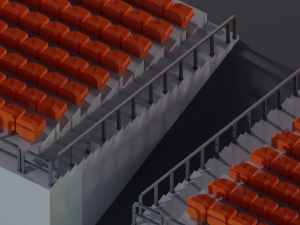 Football Soccer stadium Low-poly Modelo 3D