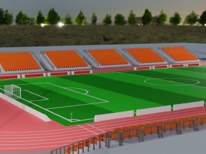 Football Soccer stadium Low-poly Modelo 3D