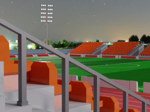 Football Soccer stadium Low-poly 3D Model