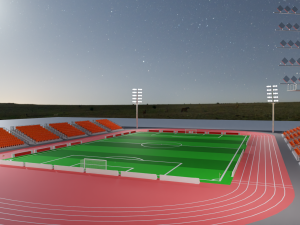 Football Soccer stadium Low-poly Modelo 3D
