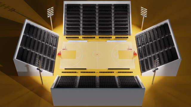 Basketball Arena LowPoly style 3D-Modell .c4d .max .obj .3ds .fbx .stl .blend 