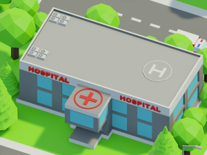 Cartoon street city urban building lowpoly assets 3D Model