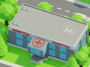 Caricatura, rua, cidade, constru&ccedil;&atilde;o urbana, ativos lowpoly Modelo 3D