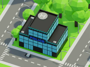 Caricatura, rua, cidade, constru&ccedil;&atilde;o urbana, ativos lowpoly Modelo 3D