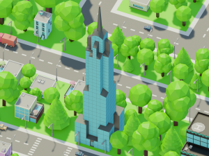 Cartoon street city urban building lowpoly assets 3D Model