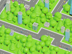 Caricatura, rua, cidade, constru&ccedil;&atilde;o urbana, ativos lowpoly Modelo 3D