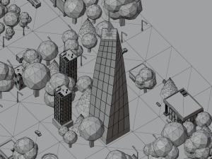 Cartoon street city urban building lowpoly assets 3D Model