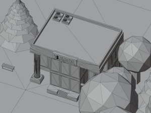Cartoon street city urban building lowpoly assets 3D Model