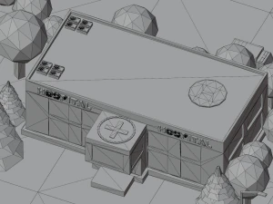 Caricatura, rua, cidade, constru&ccedil;&atilde;o urbana, ativos lowpoly Modelo 3D