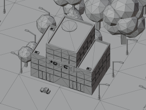 Cartoon street city urban building lowpoly assets 3D Model