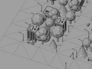 Cartoon street city urban building lowpoly assets 3D Model