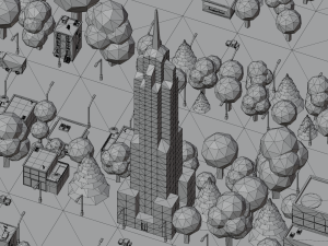 Cartoon street city urban building lowpoly assets 3D Model