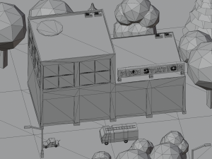Cartoon street city urban building lowpoly assets 3D Model
