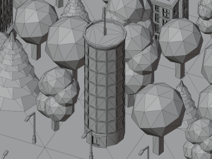 Cartoon street city urban building lowpoly assets 3D Model