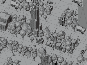 Cartoon street city urban building lowpoly assets 3D Model