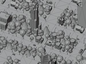 Caricatura, rua, cidade, constru&ccedil;&atilde;o urbana, ativos lowpoly Modelo 3D