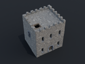 Modular castle old medieval tower kit 3D Model