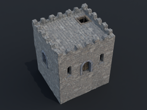 Modular castle old medieval tower kit 3D Model