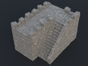 Modular castle old medieval tower kit 3D Model