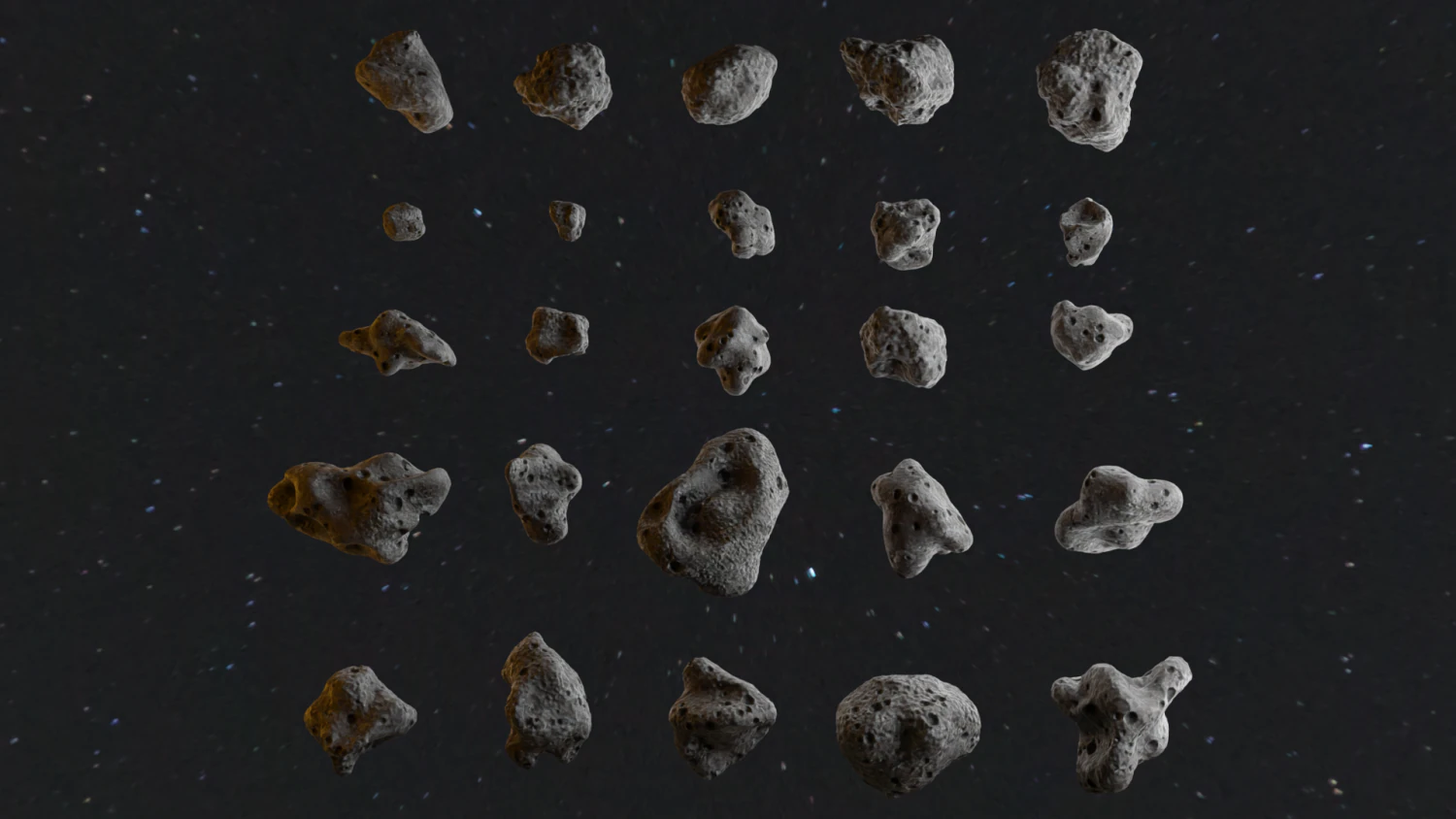 Detailed asteroids space rocks high-poly 3D Model .c4d .max .obj .3ds .fbx .stl .blend