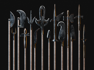 Medieval Polearms metal wood Low-poly 3D 모델