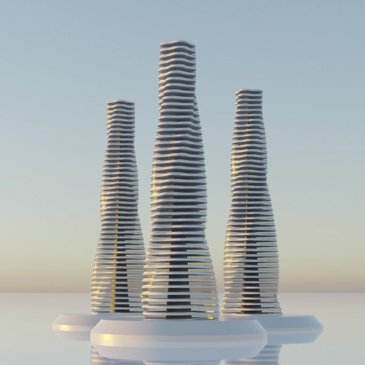 Futuristic Building Concept 3D Model .c4d .max .obj .3ds .fbx .stl .blend 