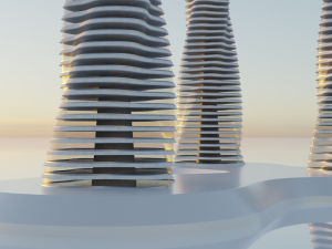 Futuristic Building Concept Model 3D
