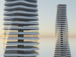 Futuristic Building Concept Model 3D