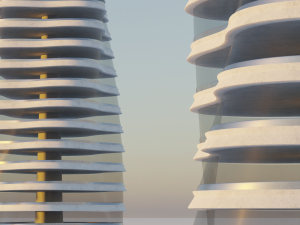 Futuristic Building Concept Model 3D