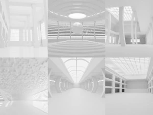 Concept space interior empty rooms 3D Model