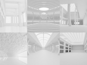 Concept space interior empty rooms Modelo 3D