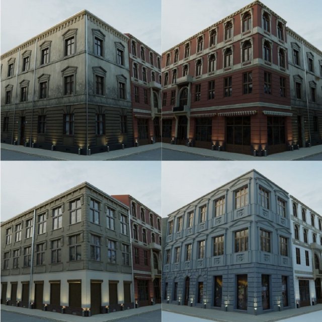 Building modular european old pack 3D-Modell .c4d .max .obj .3ds .fbx .stl .blend 