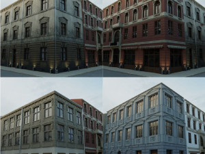 Building modular european old pack 3D Model