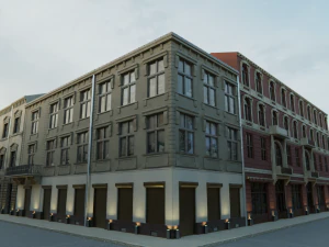 Building modular european old pack 3D Model