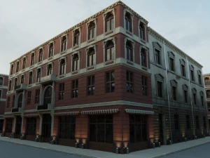 Building modular european old pack 3D Model