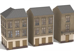 Building modular european old pack 3D Model