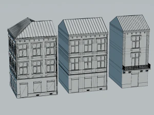 Building modular european old pack 3D Model