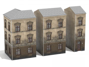 Building modular european old pack 3D Model