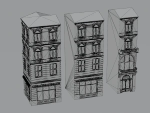 Building modular european old pack 3D Model