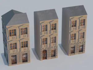 Building modular european old pack 3D Model