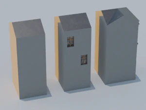 Building modular european old pack 3D Model