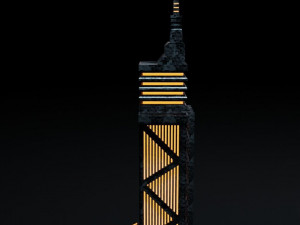 Sci-fi city building kit Low-poly 3D मॉडल