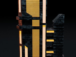 Sci-fi city building kit Low-poly 3D मॉडल
