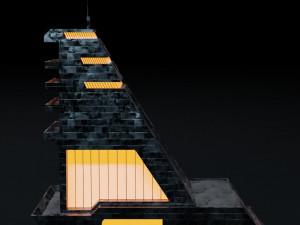 Sci-fi city building kit Low-poly 3D मॉडल