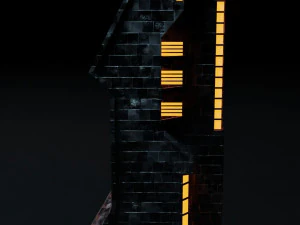 Sci-fi city building kit Low-poly 3D Model