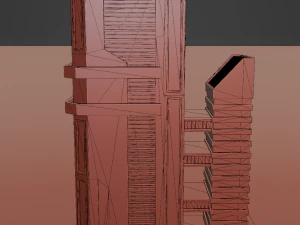 Sci-fi city building kit Low-poly 3D Model