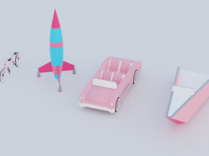 Barbie house props cartoon asset Modelo 3D